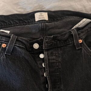 Levi's 501 Curve Washed Black Straight Leg Jeans